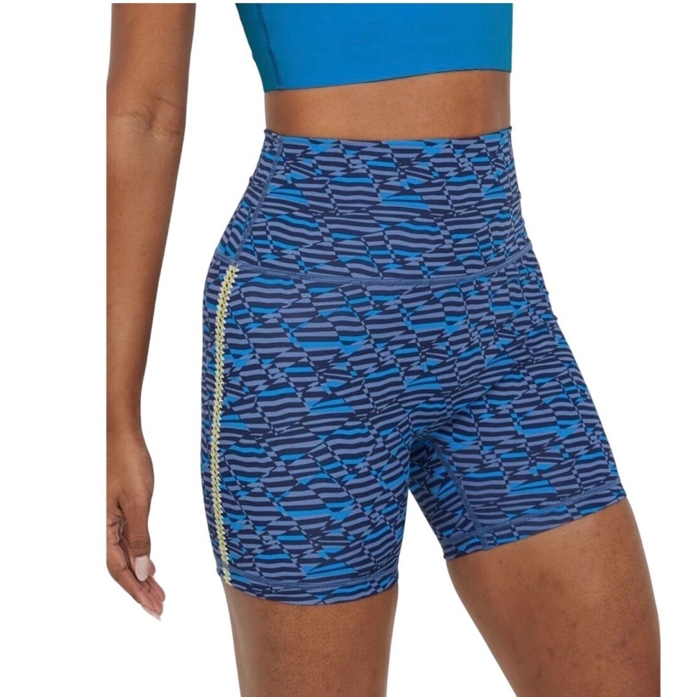 OFFLINE by Aerie Goals Bike Short Womens S Blue Crochet Inset 5" Inseam NWOT